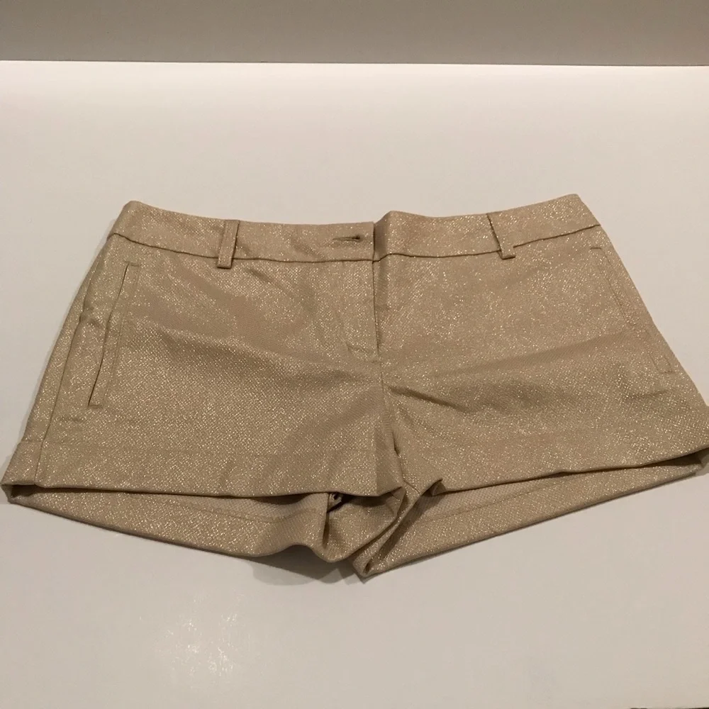 Express Women's Shimmery Gold Shorts